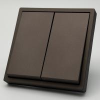 Art MTM-007 2 клавишный проходной  выключатель（Мокко-Матовый）