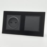 Glass MMB-001/012 1 клавишный 1 полюсный выключатель/ Розетка   без заземления（Черный）