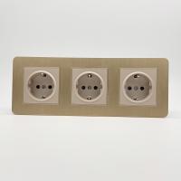 Aluminum MMG-3013 3 розетки с заземлением（Золото）