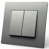 Grace MMC-011 2 клавишный перекрестный выключатель без рамки（Графит-Матовый）
