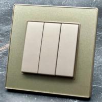 Cristal MMG-010 3 клавишный 1 полюсный выключатель（Золотой）