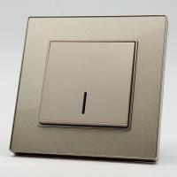 Cristal MMG-005 1 клавишный проходной выключатель с LED（Золото-Матовый）