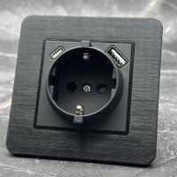Aluminum MMB-015 Розетка   с заземлением USB+TYPE-C（Черный）