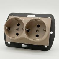 MG-030 Розетка двойная  с заземлением 120 без рамки（Золото-Матовый）