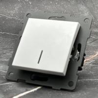 MW-005 1 клавишный проходной выключатель с LED без рамки（Белый-Матовый）