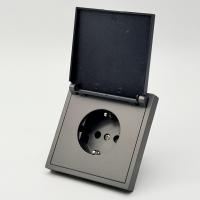 Art MTC-017 Розетка с/з с крышкой（Графит-Матовый）