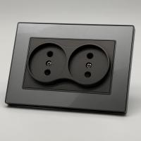 Cristal MMC-031 Розетка двойная  без заземления 120 （Графит-Матовый）