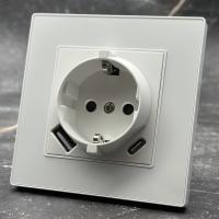 Nature MMW-015 Розетка  с заземлениемUSB+TYPE-C（Белый）