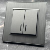 Nature MMC-009 2 клавишный проходной выключатель с LED（Серый）