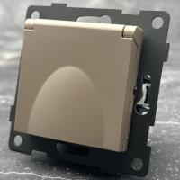 MG-017 Розетка с/з с крышкой без рамки（Золото-Матовый）