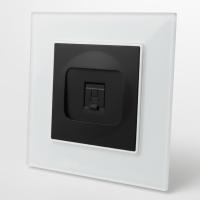 Glass WMB-020 Компьютерная розетка RJ-45 cat6e 10GB （Черный-белый）