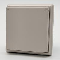 Elegant MTS-017 Розетка с/з с крышкой (Кашемир-Матовый）