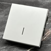 TW-005 1 клавишный проходной выключатель с LED без рамки（Белый-Матовый）