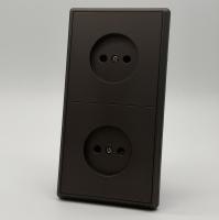 Elegant MTM-2012B 2 розетки без заземления, вертикальная（Мокко-Матовый）