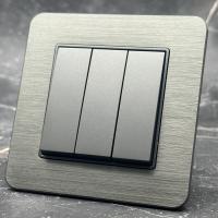 Aluminum MMC-010 3 клавишный 1 полюсный выключатель（Серый）