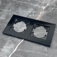 Glass B-102 2-постовая рамка (каленое стекло) Черный