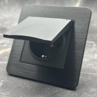 Aluminum MMB-017 Розетка с/з с крышкой（Черный）