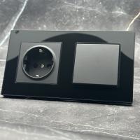 Cristal MMB-001/013 1 клавишный 1 полюсный выключатель/ Розетка c заземлением（Черный）