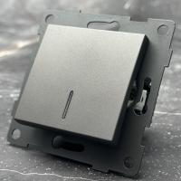 MC-005 1 клавишный проходной выключатель с LED без рамка（Графит-Матовый）