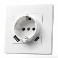 Grace MMW-015 Розетка  с заземлениемUSB+TYPE-C（Белый）