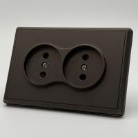 Elegant MTM-031 Розетка двойная  без заземления 120（Мокко-Матовый）