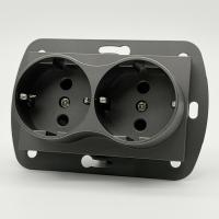 MC-030 Розетка двойная  с заземлением 120 без рамки （Графит-Матовый）