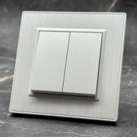 Nature MMW-011 2 клавишный перекрестный выключатель без рамки（Белый-Матовый）