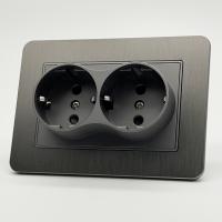 Aluminum MMC-030 Розетка двойная  с заземлением 120（Графит-Матовый）