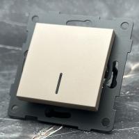 MG-004 1 клавишный 1 полюсный выключатель с LED без рамки（Золото-Матовый）