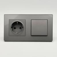 Cristal MMC-001/013 1 клавишный 1 полюсный выключатель/ Розетка c заземлением（Серый）