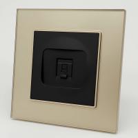 Glass GMB-022 Компьютерная розетка RJ-45 cat5e 1GB（Черный-золото）