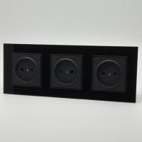 Glass MMB-3012 3 розетки без заземления（Черный）