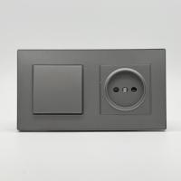 Cristal MMC-001/012 1 клавишный 1 полюсный выключатель/ Розетка   без заземления（Серый）