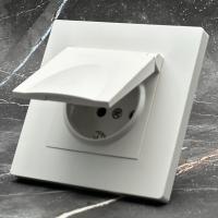 Grace MMW-017 Розетка с/з с крышкой（Белый）