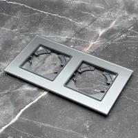 Glass C-102 2-постовая рамка (каленое стекло) Графит-Матовый