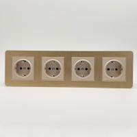 Aluminum MMG-4013 4 розетки с заземлением（Золото）