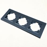 Nature MC-103 3-постовая рамка (Рифленая) Графит-Матовый