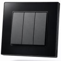 Cristal MMB-010 3 клавишный 1 полюсный выключатель（Черный）