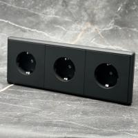 Elegant MTB-3013 3 розетки с заземлением（Черный-Матовый）