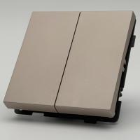 TG-007 2 клавишный проходной  выключатель без рамки（Золото-Матовый）