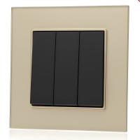 Glass GMB-010 3 клавишный 1 полюсный выключатель（Черный-золото）