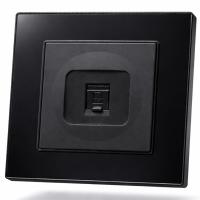 Cristal MMB-020 Компьютерная розетка RJ-45 cat6e 10GB （Черный-Матовый）