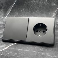 Elegant MTC-001/013 1 клавишный 1 полюсный выключатель/ Розетка c заземлением（Графит-Матовый）
