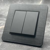 Aluminum MMB-006 2 клавишный 1 полюсный выключатель（Черный）
