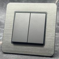 Aluminum MMC-007 2 клавишный проходной выключатель（Серый）