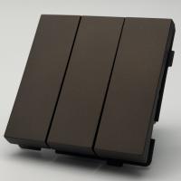 TM-010 3 клавишный 1 полюсный выключатель без рамки（Мокко-Матовый）