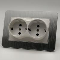 Aluminum MMW-030 Розетка двойная  с заземлением 12（Белый-Матовый）