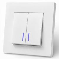 Grace MMW-009 2 клавишный проходной выключатель с LED（Белый）