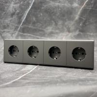 Elegant MTC-4013 4 розетки с заземлением（Графит-Матовый）