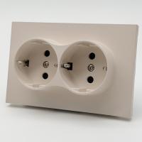 TS-030 Розетка двойная  с заземлением 120 без рамки（Кашемир-Матовый）